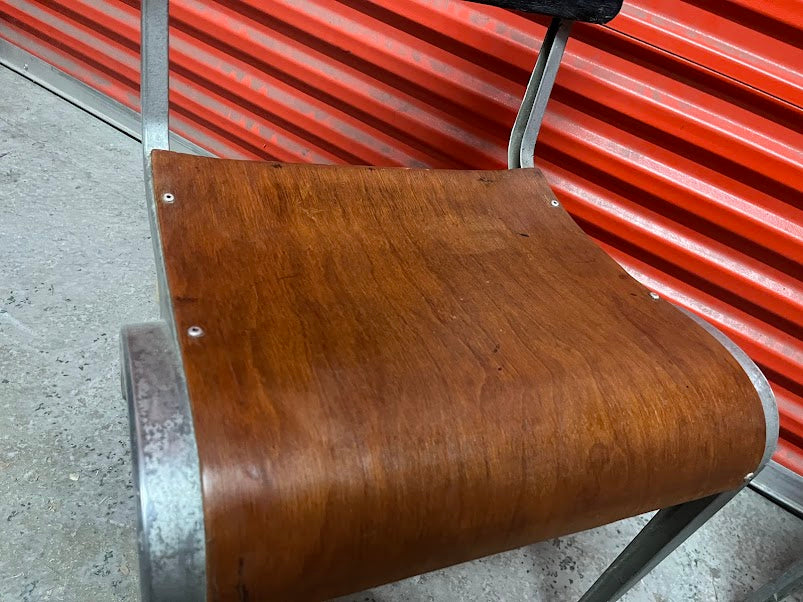 Esavian Stacking chairs by James Leonard for ESA, 1950s, restored, pair