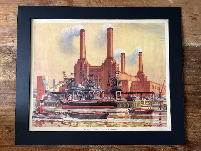 Vintage 1950s school poster - 'Battersea Power Station' Norman Howard