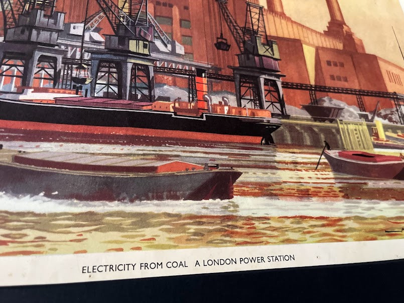 Vintage 1950s school poster - 'Battersea Power Station' Norman Howard