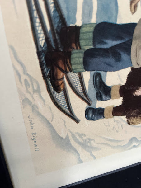 Vintage 1950s school poster - 'Fur trading in Hudson bay - John Rignall