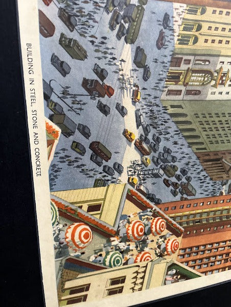 Vintage 1950s School Poster - Building in Steel and Concrete