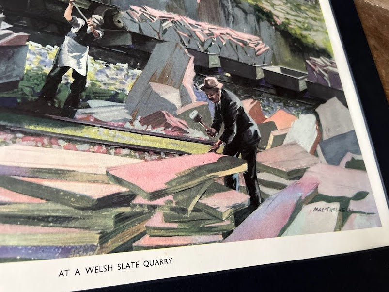 Vintage 1950s School Poster - A Welsh Quarry