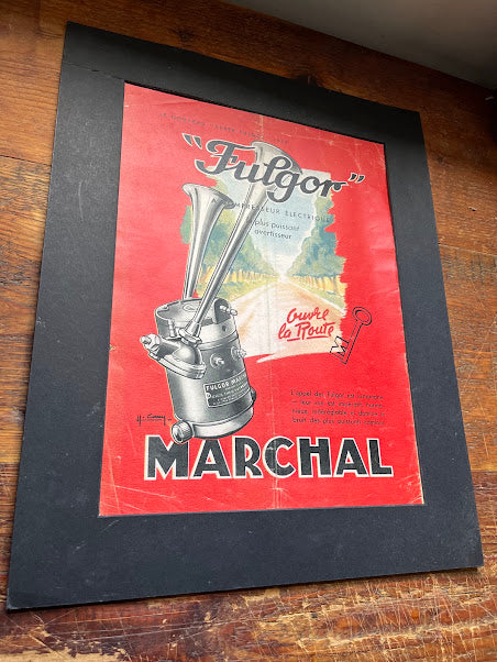 Vintage Marchal Fulgor Car horns original 1950 Advertisement Print