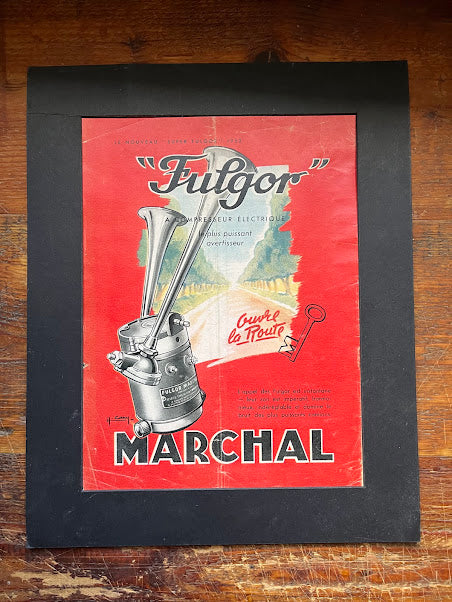 Vintage Marchal Fulgor Car horns original 1950 Advertisement Print