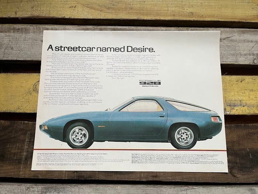 Vintage Porsche 928 advertising print 1978