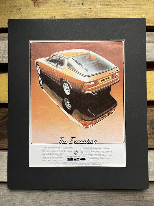Vintage Porsche 924 advertising print 1978