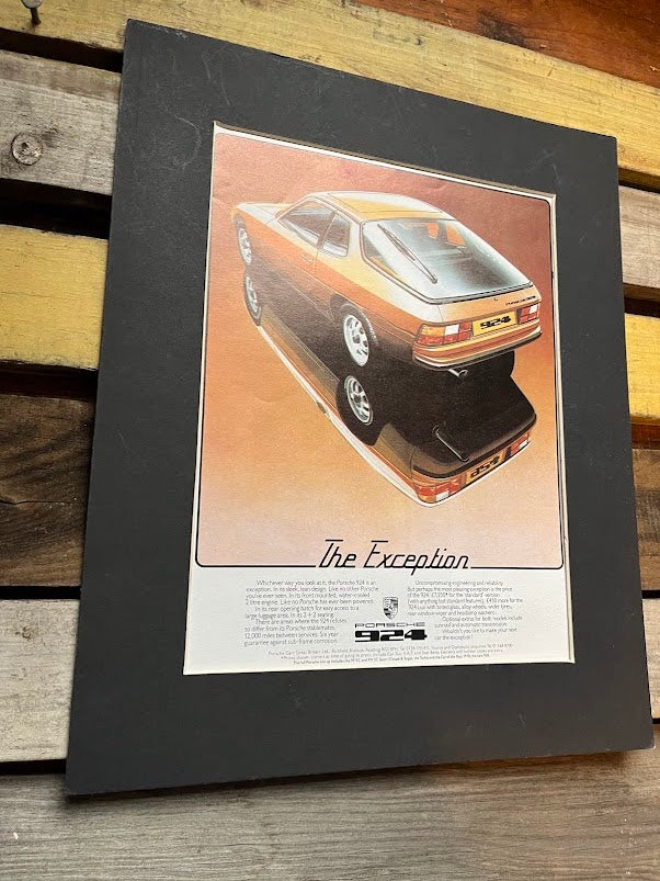 Vintage Porsche 924 advertising print 1978