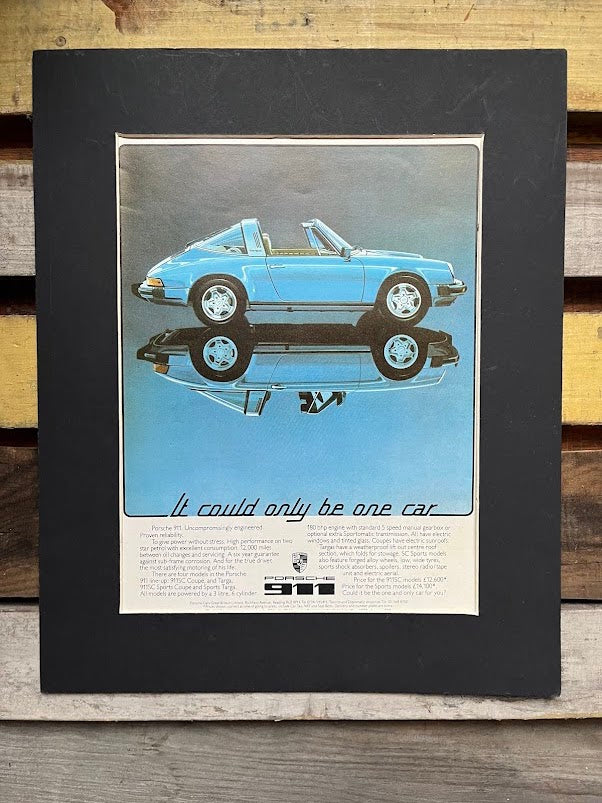 Vintage Porsche 911 Targa advertising print 1976