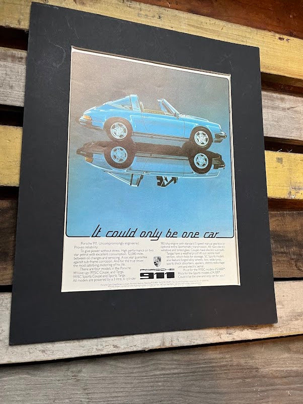 Vintage Porsche 911 Targa advertising print 1976