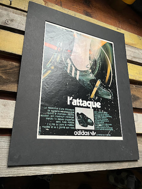 Vintage Adidas Cycling shoes advertisement 1975 print L'attaque"