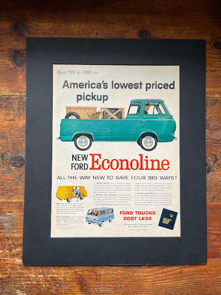 Ford Econoline Van / Pickup advertisement 1960s.