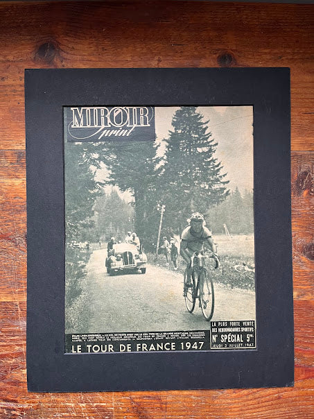 Vintage Tour de France Cycling Print - 1947 Lyon -Grenoble stage