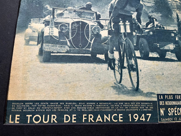 Vintage Tour de France Cycling Print - 1947