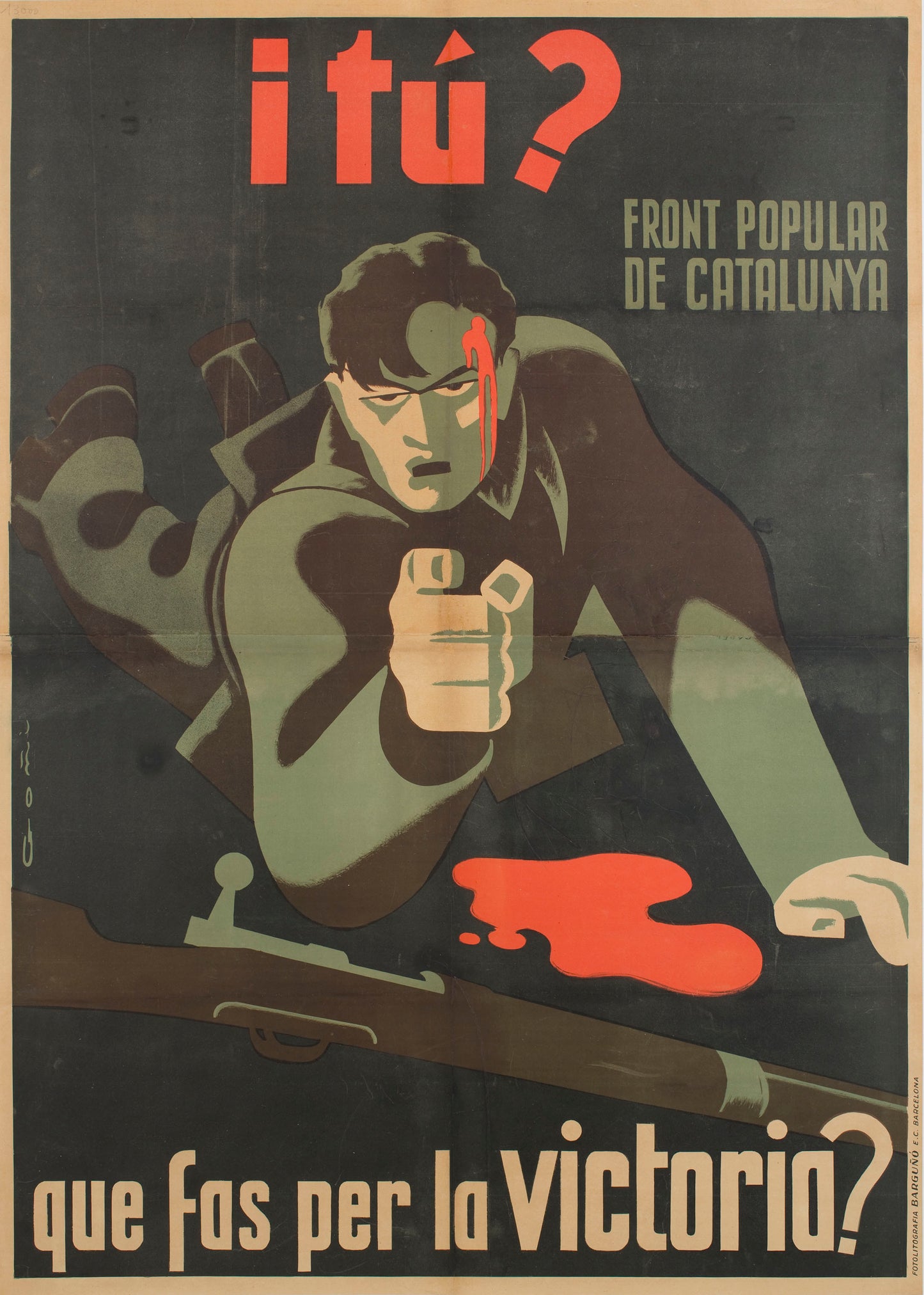 Spanish civil war Vintage Poster c1936 - “What are you doing for victory?”