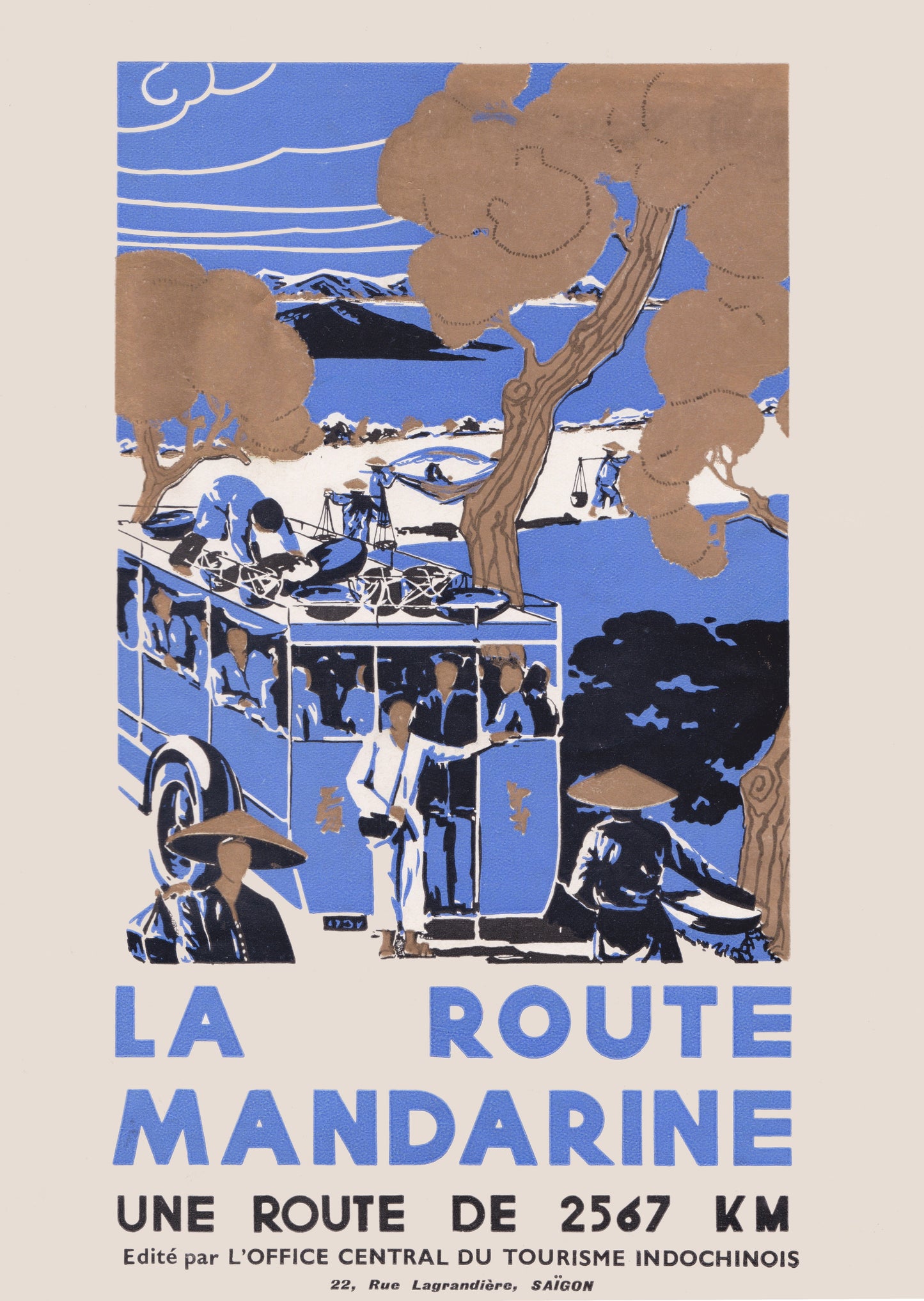 La route Mandarin vintage poster c1931