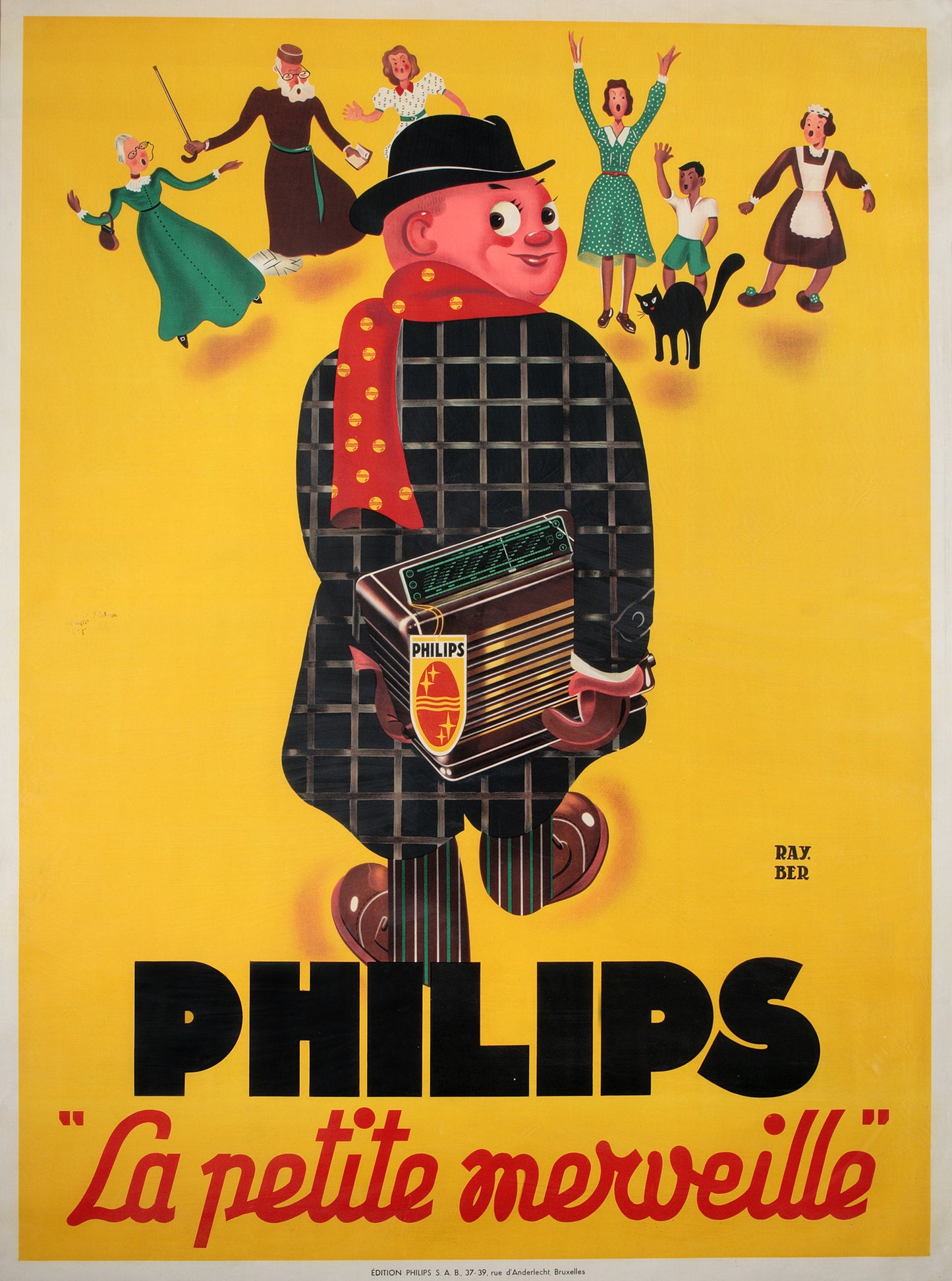 Philips radio advertising poster - "La petite Marveille" c1950.