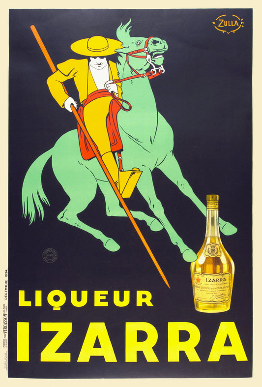 Liqueur Izarra vintage advertisement poster, 1934 by Zulla