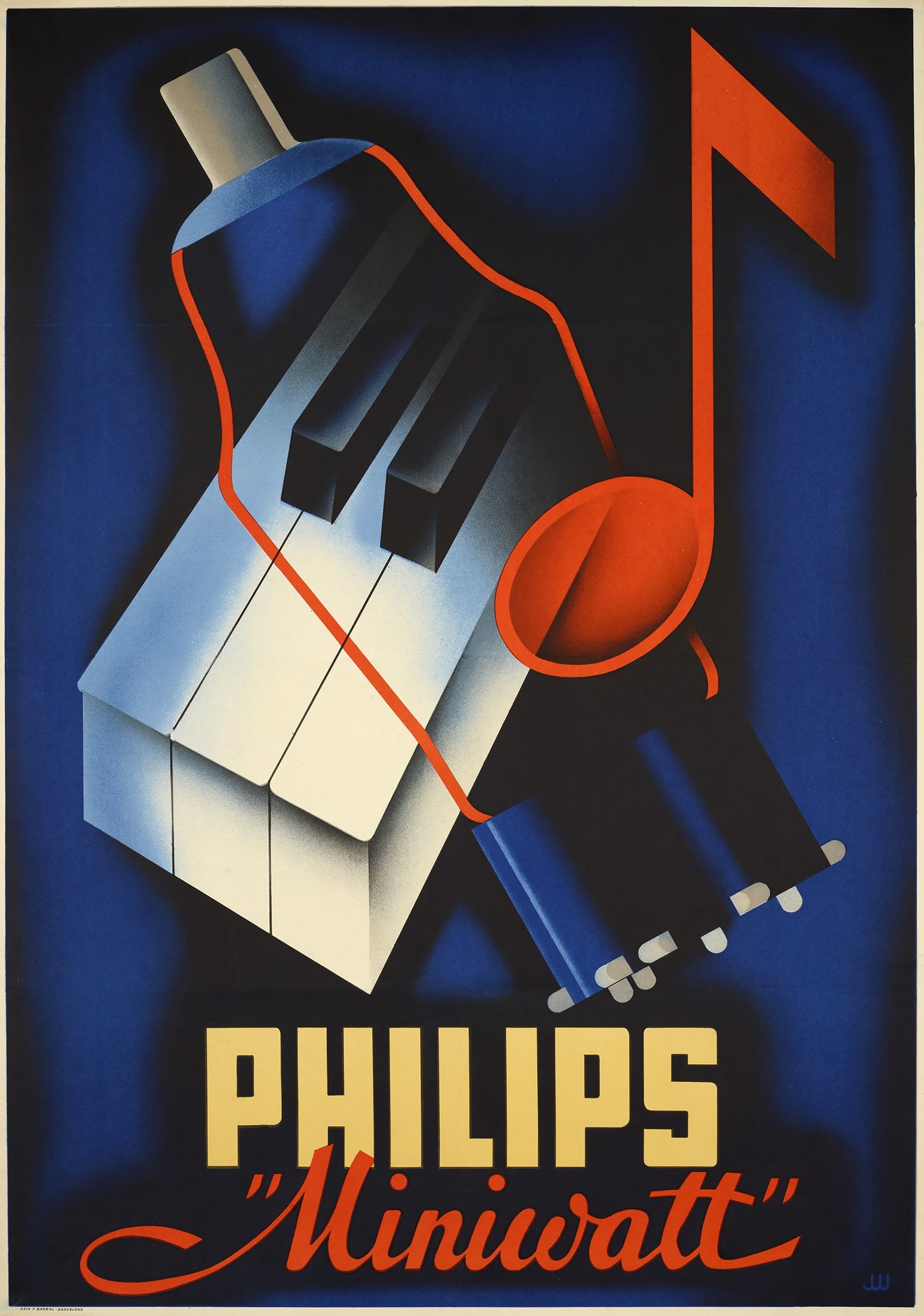 Vintage Philips MiniWatt radio advertisement - Spain c1930s