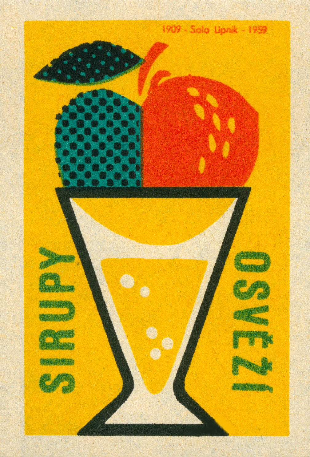 Vintage Czech Advertising Poster - Mosty Orange Juice, 1959