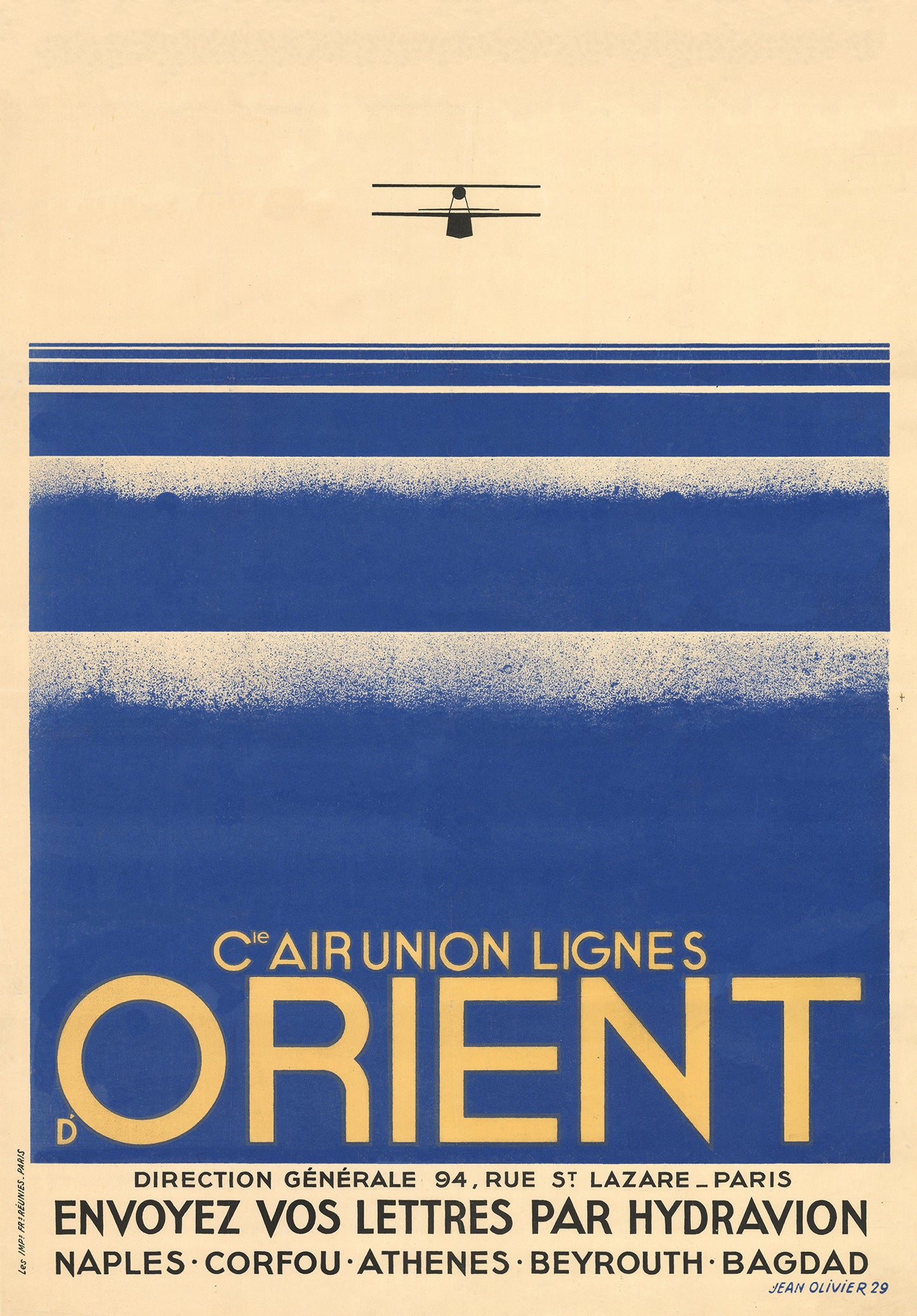 Vintage Orient Airline advertisement 1929