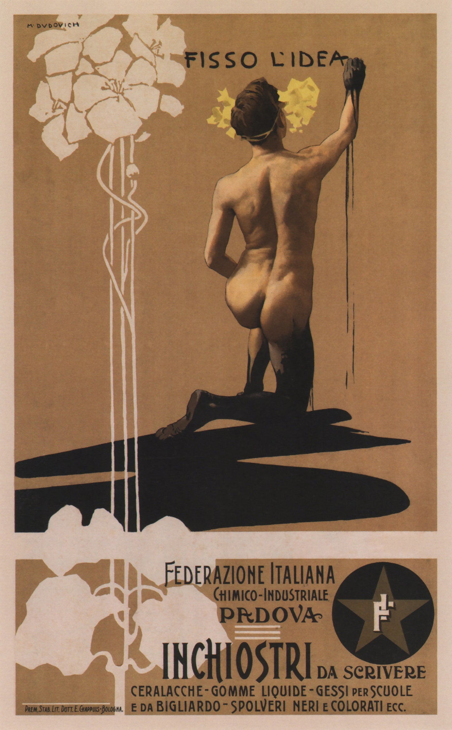 Fisso l’dea Padova poster by Marcello Dudovich c1899.