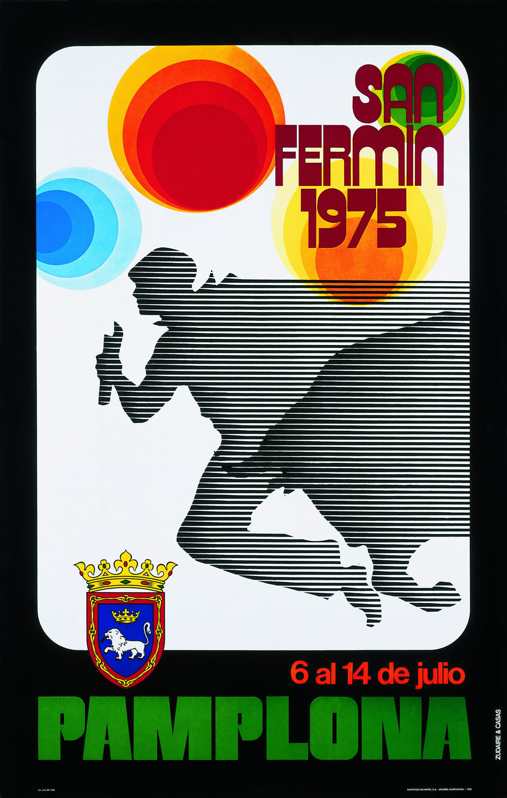 Pamplona Ferias Y Fiestas vintage poster 1975