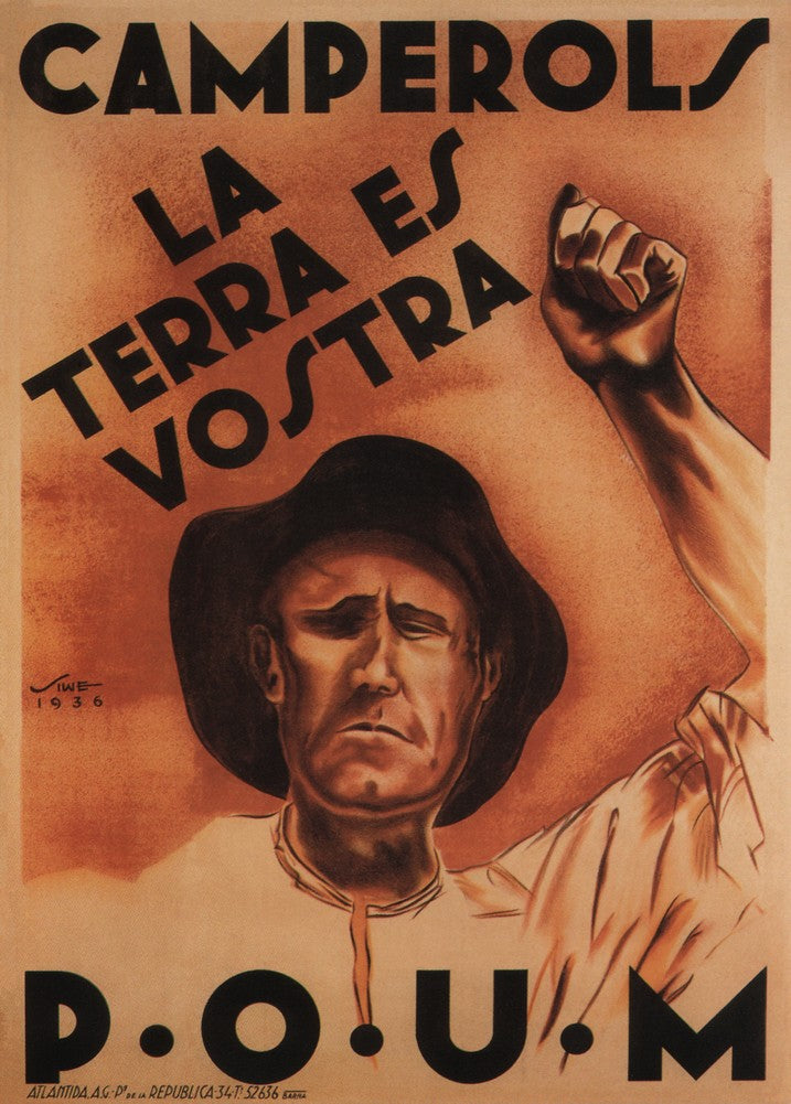 Spanish Civil War - Propaganda Poster, 'Camperols' 1937
