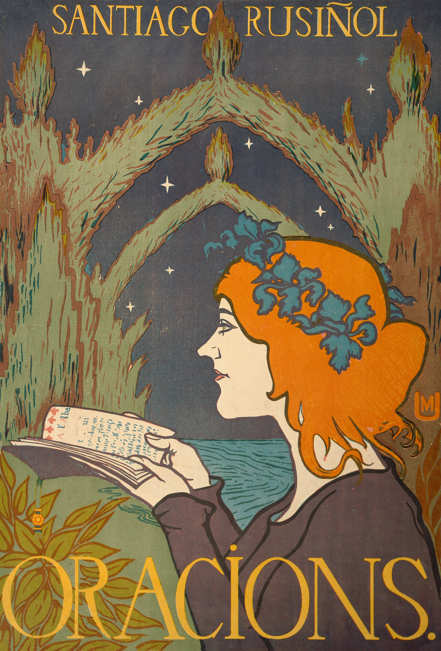 Vintage advertising poster - Santiago Rusiño Oracions (1897)