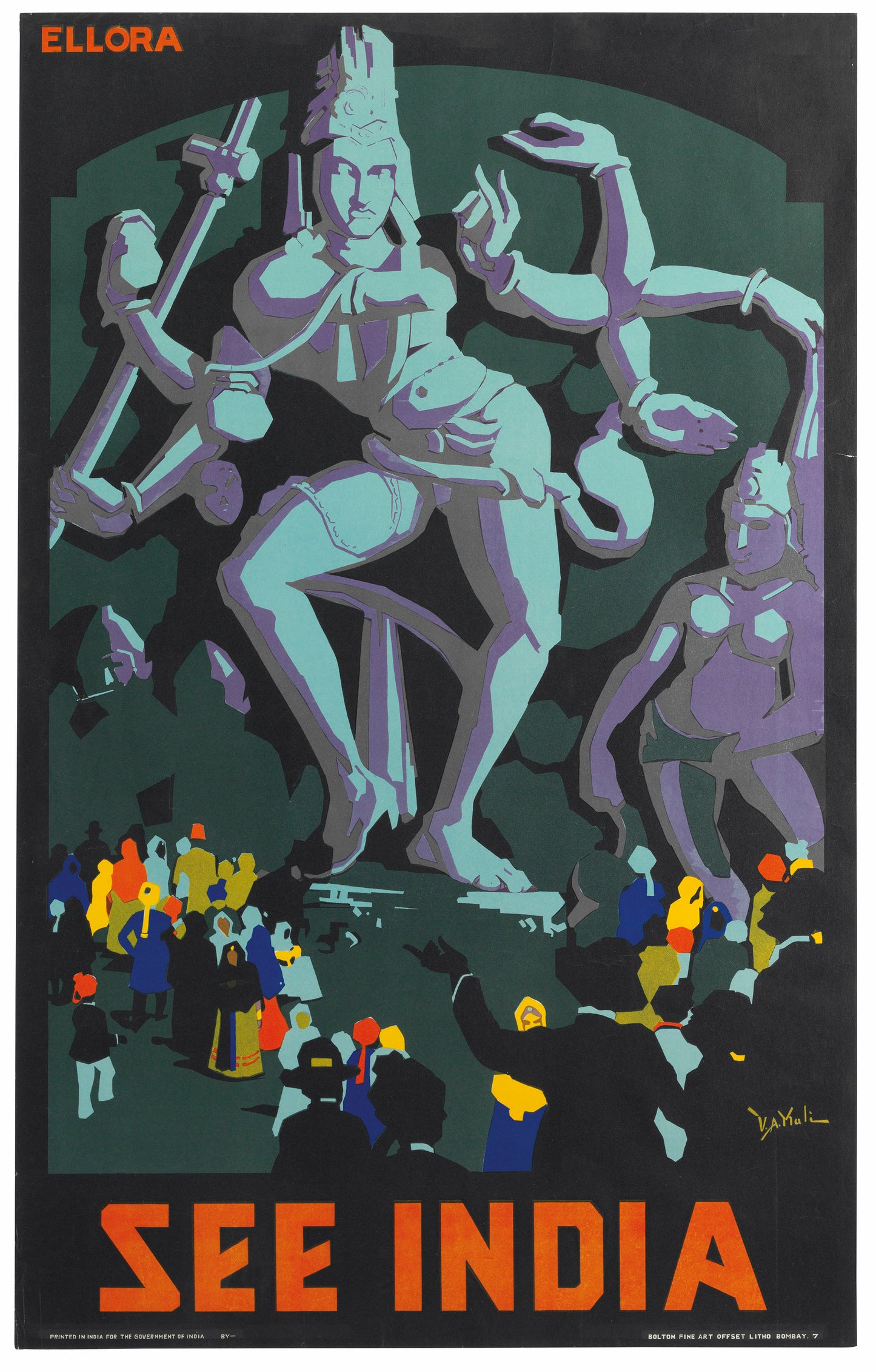 Vintage travel poster See India
