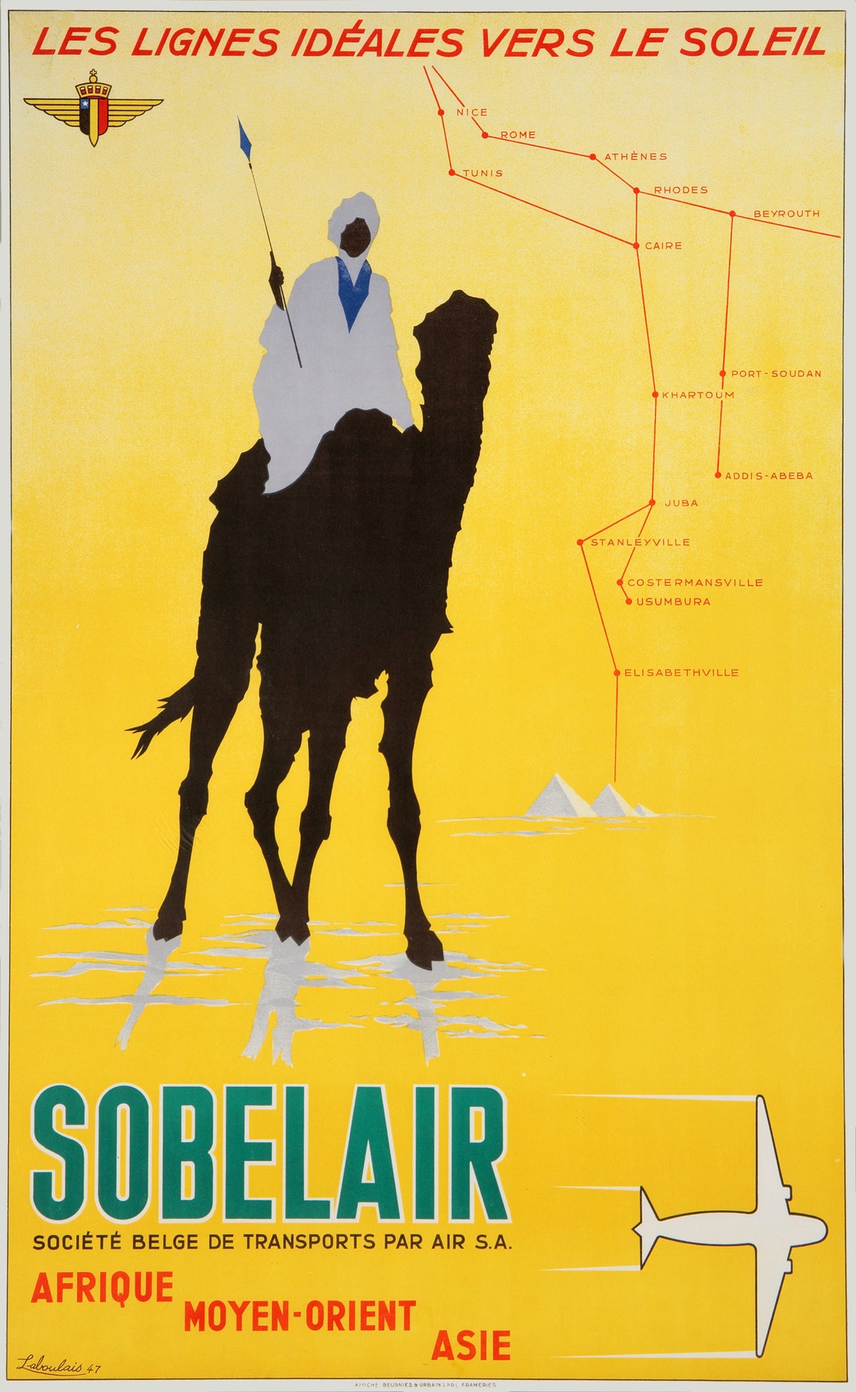 Sobelair c.1947 - Vintage Airline Travel Poster