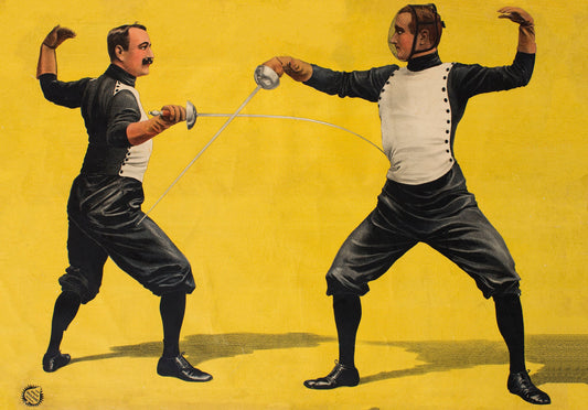 Vintage fencing / sword fighting poster c1903