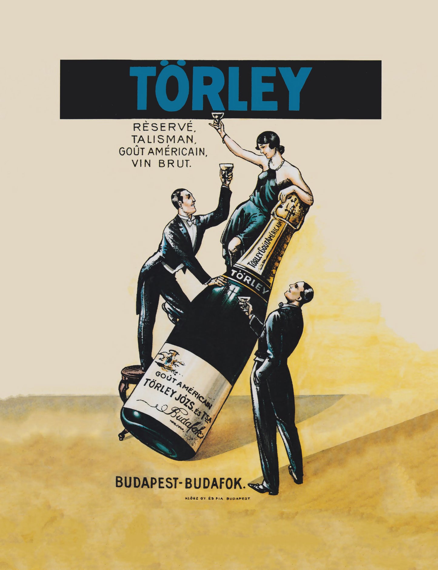 Torley Sparkling Wine - Vintage Drink Poster, Hungary c1930s