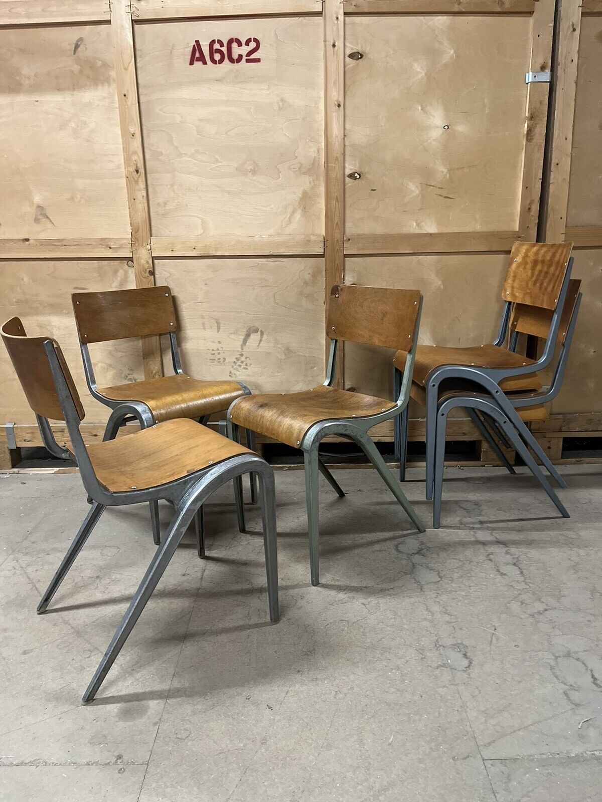 Esavian Stacking Dining Chairs by James Leonard for ESA, 1950s
