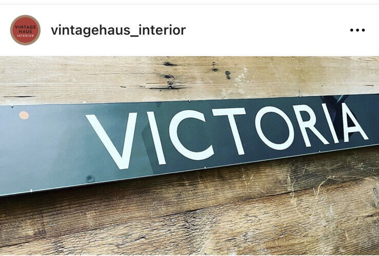 Old London Bus Route Destination Blind - Victoria - Custom Framed