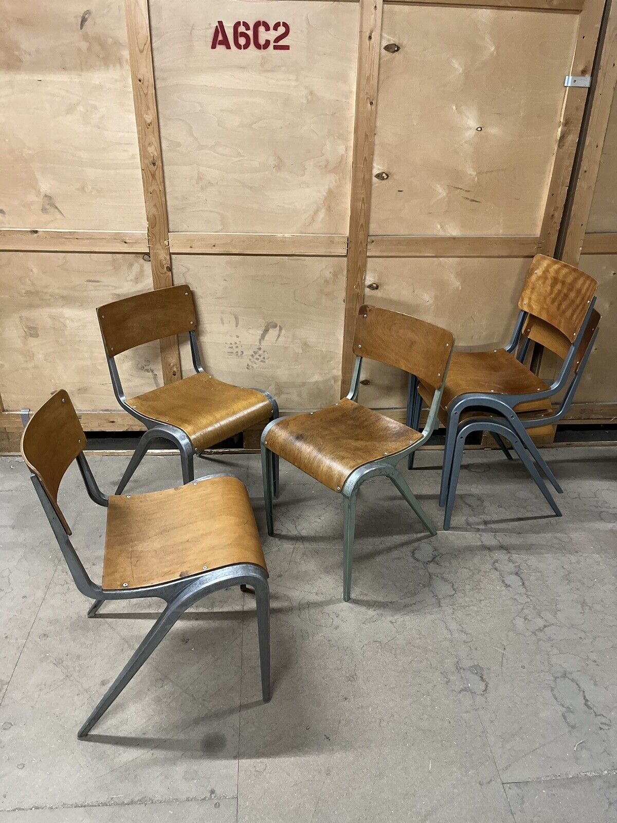 Esavian Stacking Dining Chairs by James Leonard for ESA, 1950s