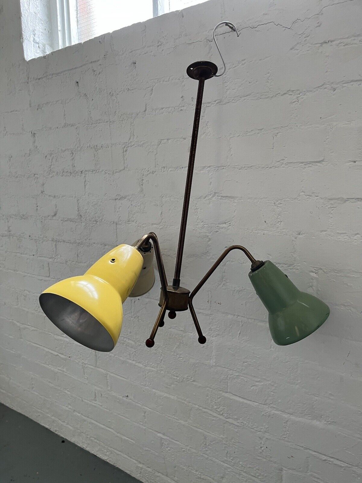 Chandelier with Anglepoise 1227 Shades, Bespoke and Unusual, c1950