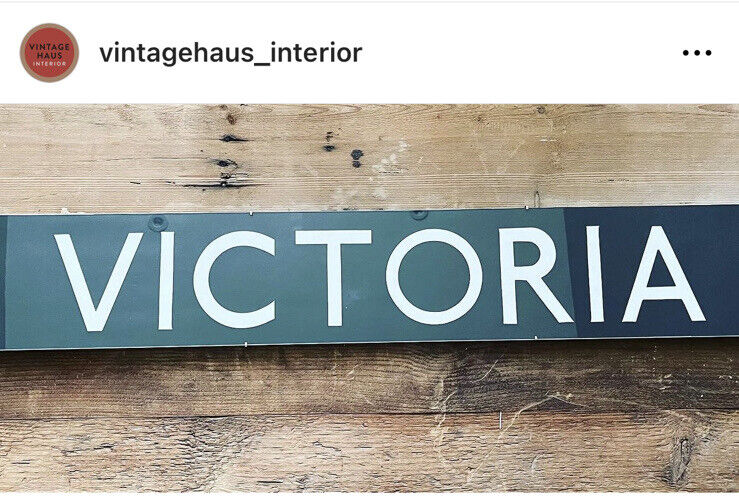 Old London Bus Route Destination Blind - Victoria - Custom Framed