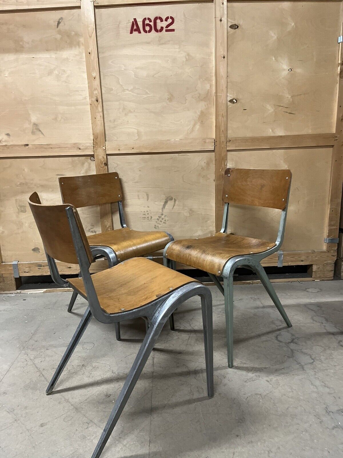 Esavian Stacking Dining Chairs by James Leonard for ESA, 1950s