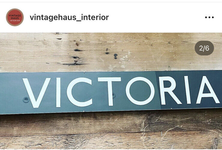 Old London Bus Route Destination Blind - Victoria - Custom Framed