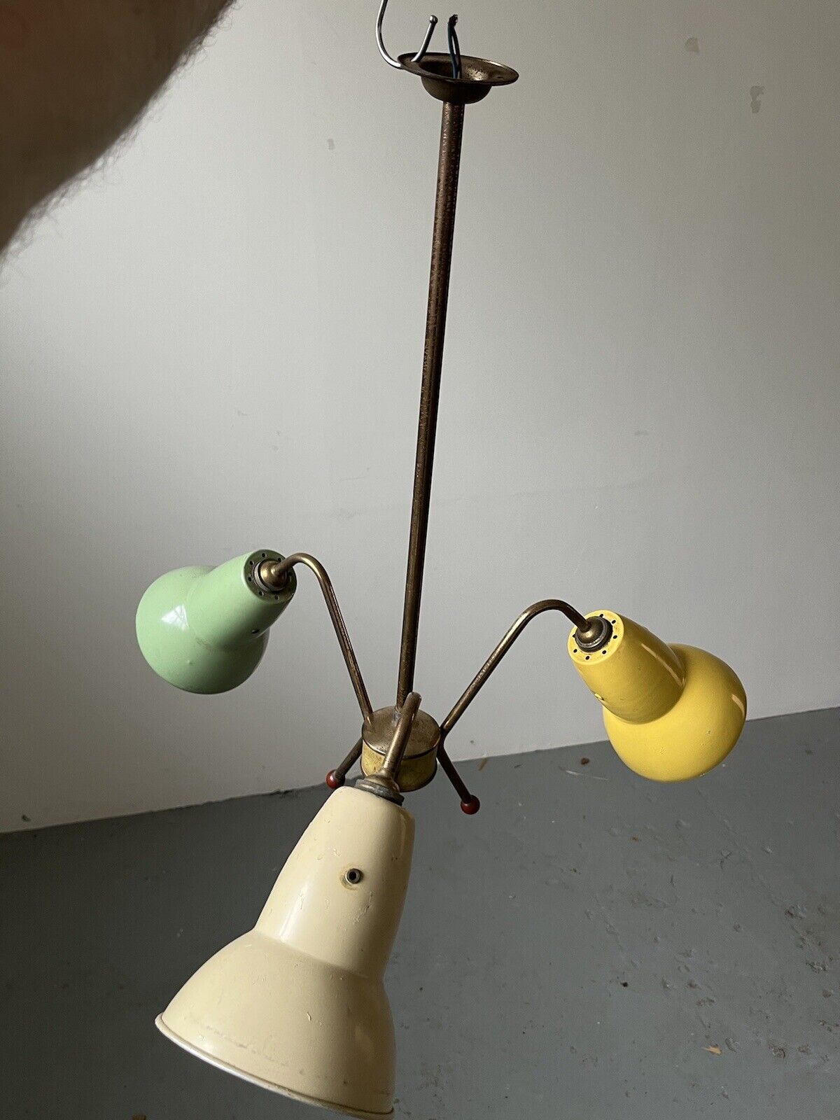 Chandelier with Anglepoise 1227 Shades, Bespoke and Unusual, c1950