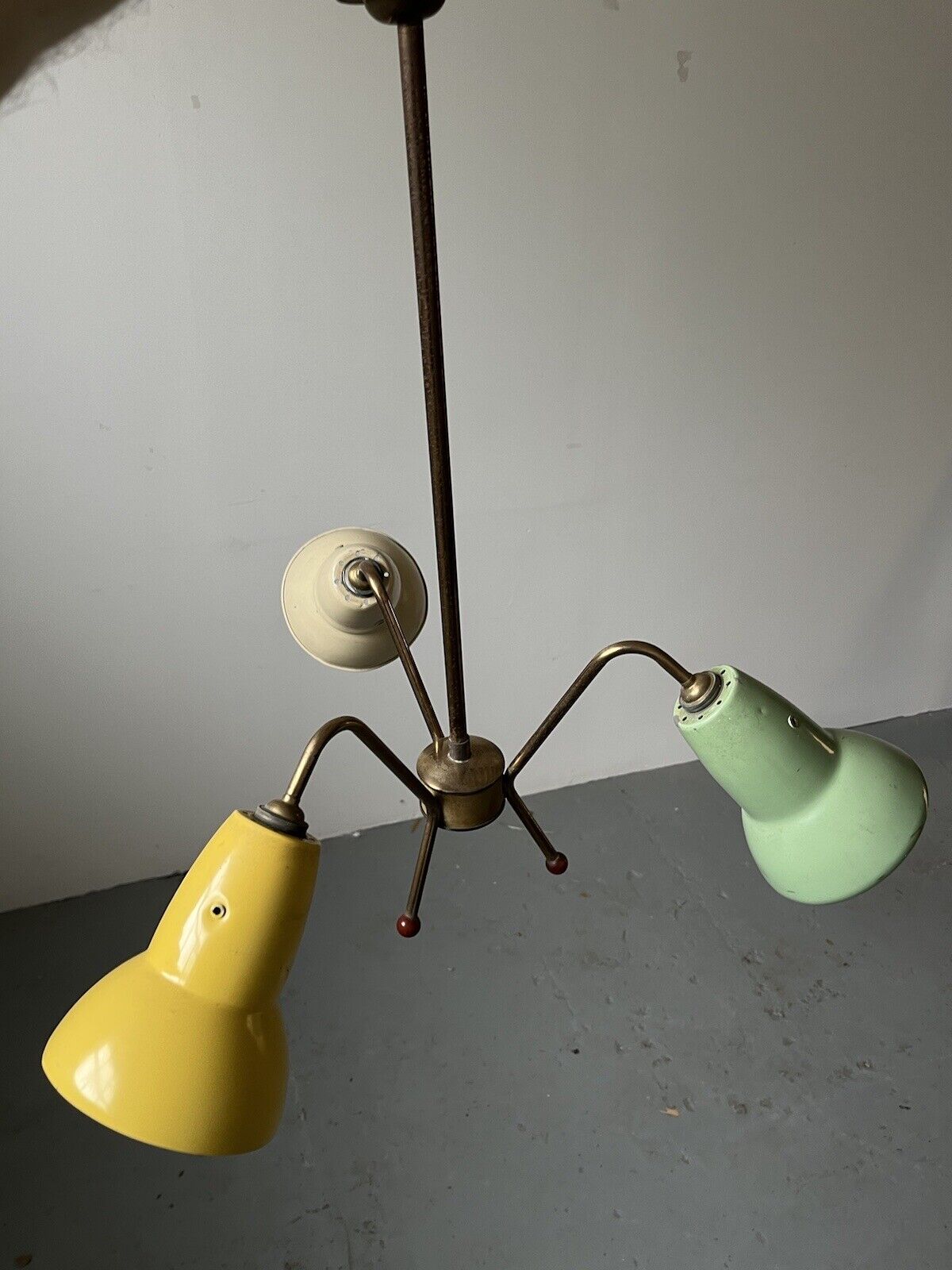 Chandelier with Anglepoise 1227 Shades, Bespoke and Unusual, c1950