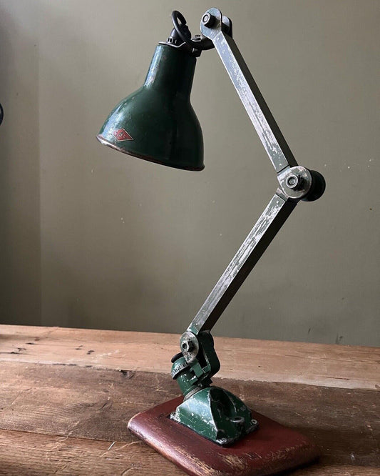 Machinists' Desk Lamp, made by EDL - 1930s Industrial Design, Restored