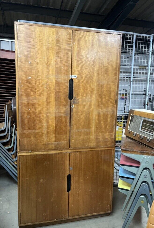 Iroko Cabinet/Wardrobe - 1960s School Type,  Mid Century ENHAM Industrial Design.