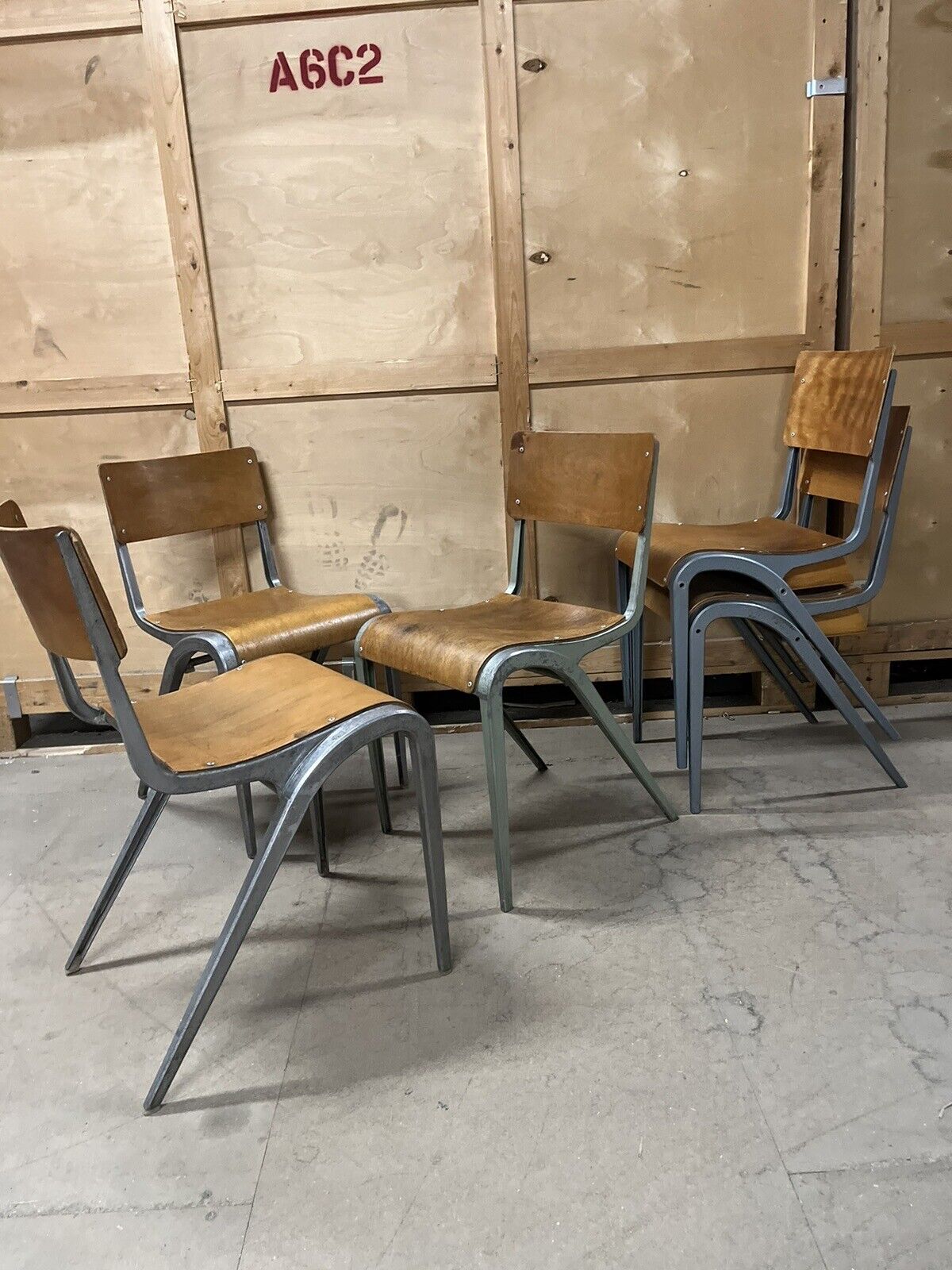 Esavian Stacking Dining Chairs by James Leonard for ESA, 1950s