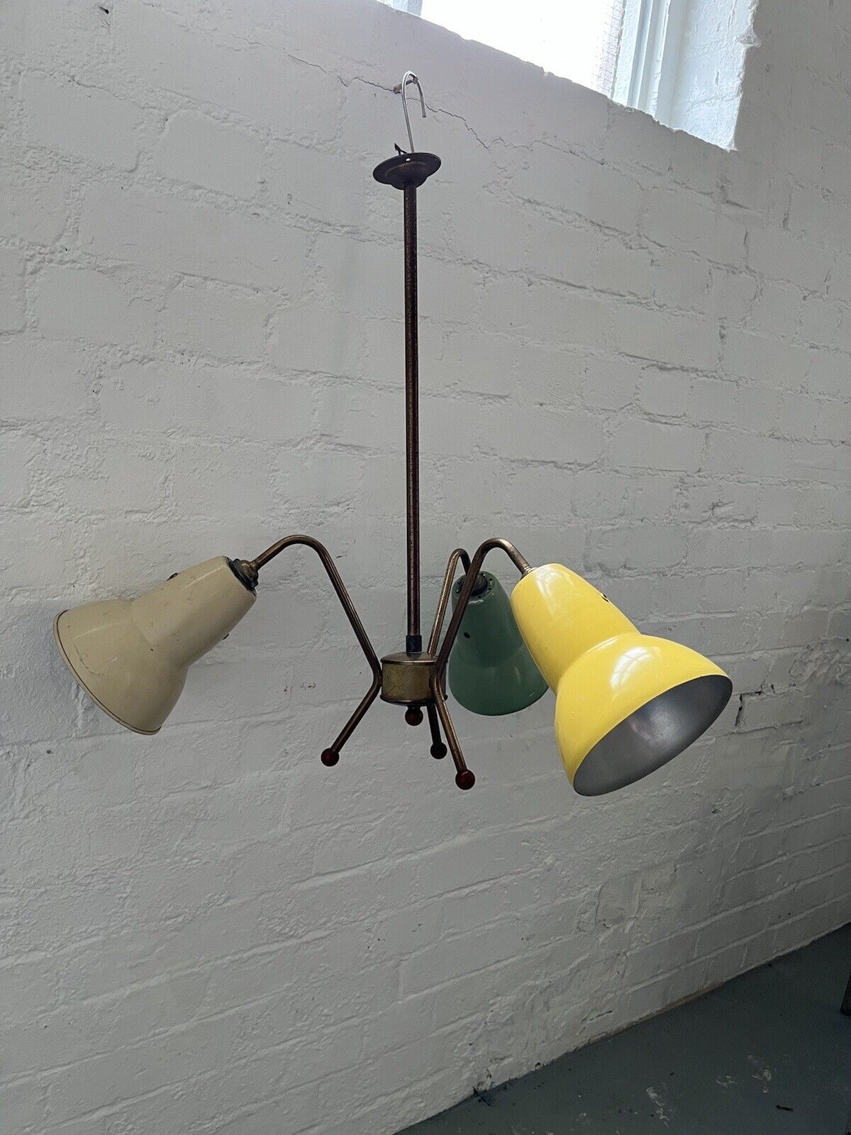 Chandelier with Anglepoise 1227 Shades, Bespoke and Unusual, c1950