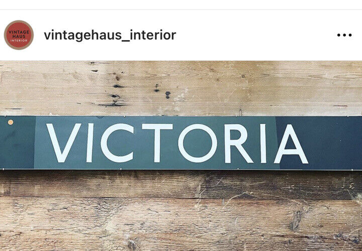 Old London Bus Route Destination Blind - Victoria - Custom Framed