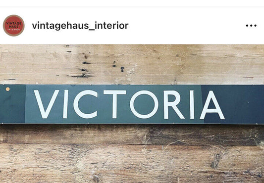 Old London Bus Route Destination Blind - Victoria - Custom Framed