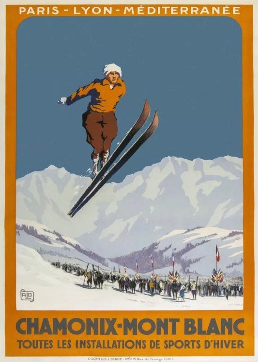 Vintage Travel Poster - Chamonix, French Ski Resort, 1930s
