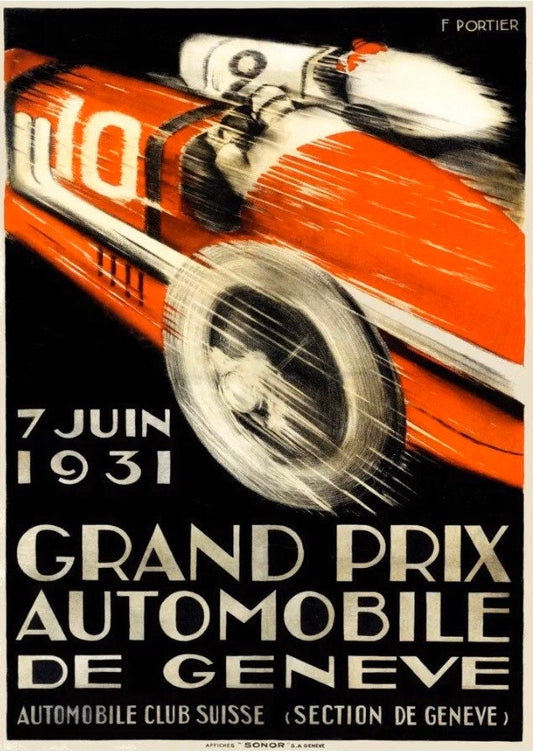 Vintage Motor Racing Poster - Geneva Grand Prix, 1931