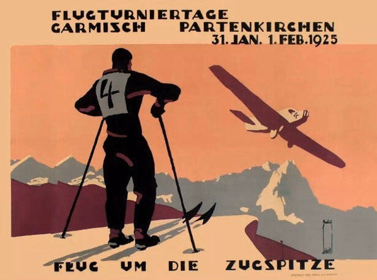 Vintage Advertising Poster - German Ski Resort, 1924